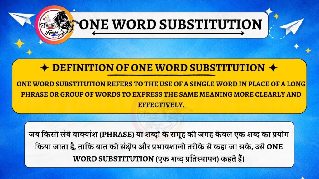 One Word Substitution: Definition, Types, Examples & Complete Learning Guide