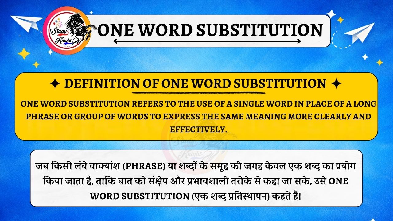 Substitute Word System Example One Word Substitution: Definition, Types, Examples & Complete Learning ...